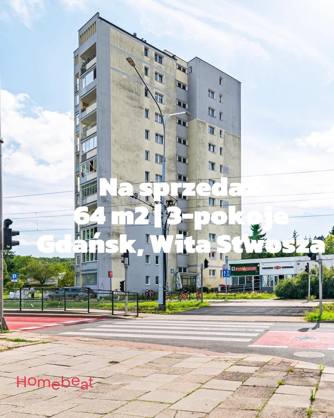  NOWA OFERTA W PORTFOLIO HOMEBEAT MIESZKANIE NA SPRZEDAŻ– Gdańsk VII Dwór, ul. Wita Stwosza, 3 pokoje + 2 werandy
